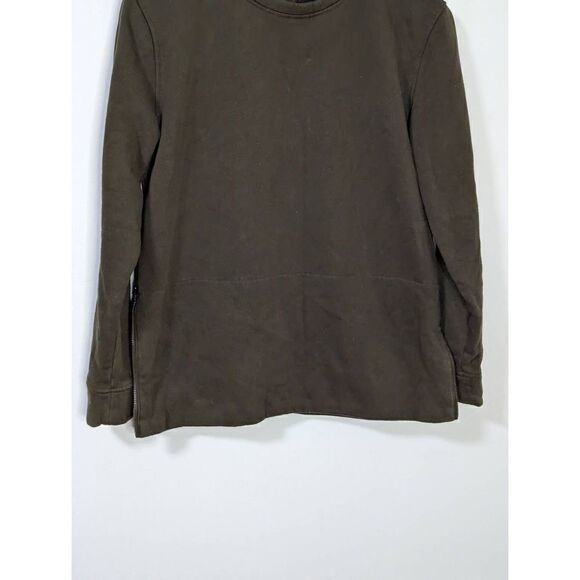 Lululemon Women's Olive Green Crewneck Side Zip Pullover Sweater - Size 8 - Picture 3 of 9